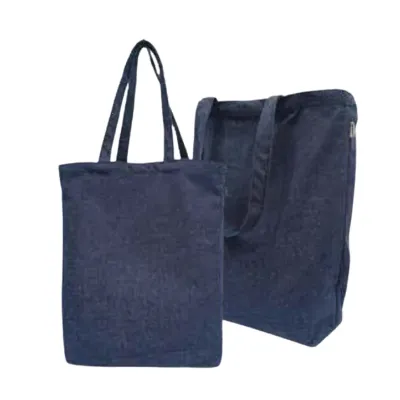 10oz Denim Cloth Tote bag with flat handles