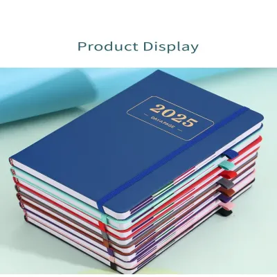 A5 365 days agenda logo printing PU leather daily planner English