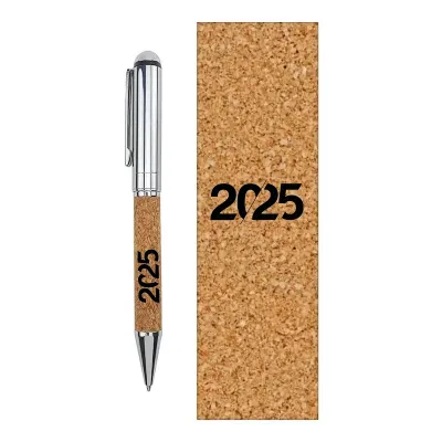 Antares M Metal Pen with Cork Barrel and Box- New Year Productsetal Pen with Cork Barrel and Box