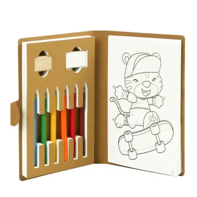  Eco-Friendly Drawing Pad Set, Colored Pencils Sharpener         