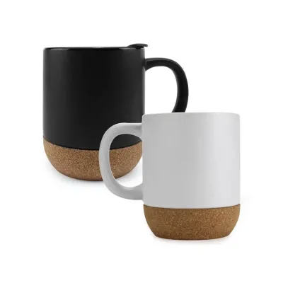 Double Wall Coffee Mug Bottom Cork with Splash proof Lid