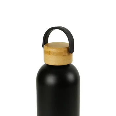 Double Wall SS Bottles with Bamboo Base & Lid 750 ml