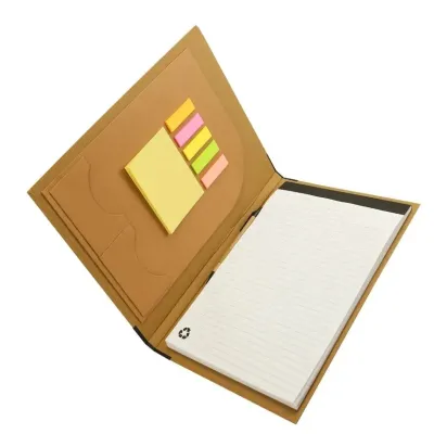 Eco-Friendly A4 Folders, Notepad Sticky Note, Pen & Card Slots   