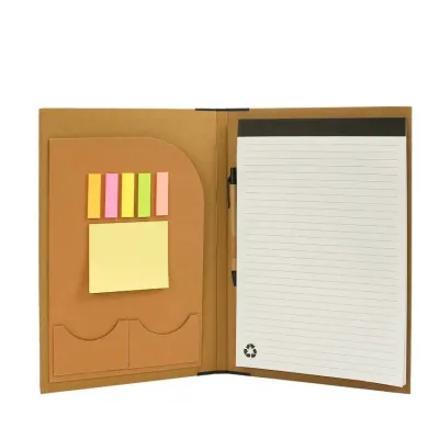 Eco-Friendly A4 Folders, Notepad Sticky Note, Pen & Card Slots   