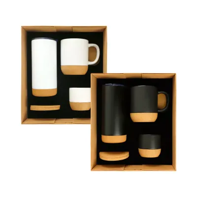 Cork Drinkware Gift Sets in a Cardboard Gift Box 