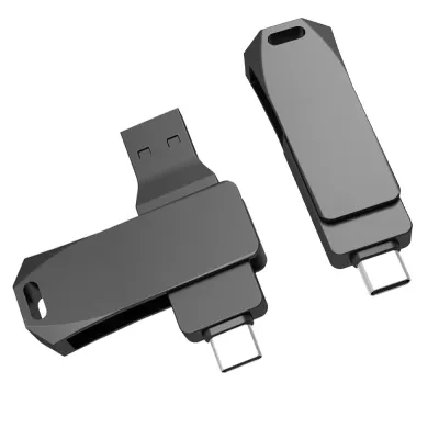 Swivel OTG USB in Gun Metal 64GB V. 3.0 Type C