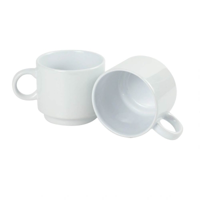 Ceramic Cups 10 Oz Glossy Finish White Color