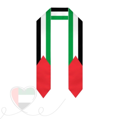 UAE Flag Scarf with Sheikh Zayed Photo 