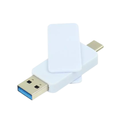 OTG White Swivel USB Flash Drives 64GB V. 3.0 Type C