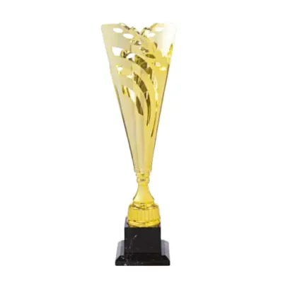 Gold Leaf Trophy With Black Base