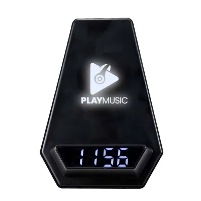 Wireless Charger BT Speaker with Clock & Light-up Logo