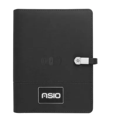 Wireless Powerbank Portfolio with USB & Light up Logo