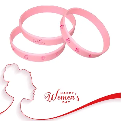 Pre-Designed women day gift Wristbands with Logo