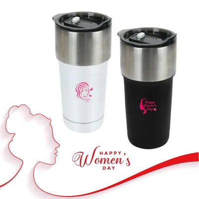 Gemini Double Wall SS Tumblers with Slide-Lock PP Lid 591ml      