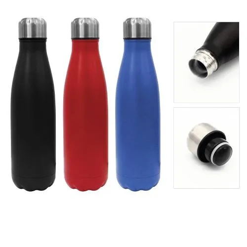 Cola Shape Sports Water bottle Double Wall  Stainless Steel  with silver color lid