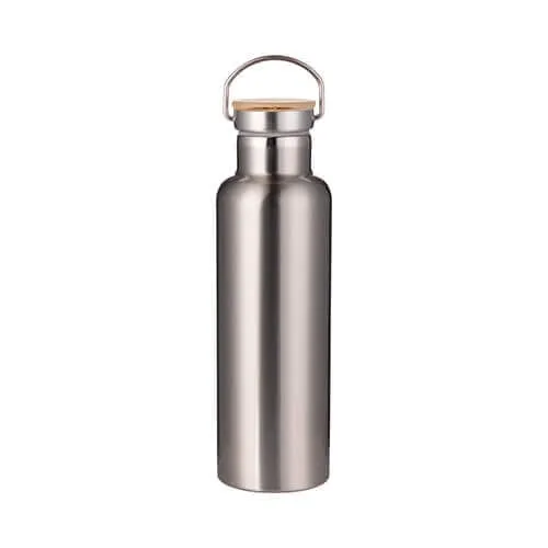 Proxima  Vacuum Insulated Double Walled Stainless Steel Water Bottle with Bamboo Lids 