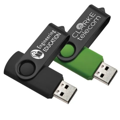 USB FLASH DRIVES WITH BLACK SWIVEL 32GB-16 Gb-8GB-4GB