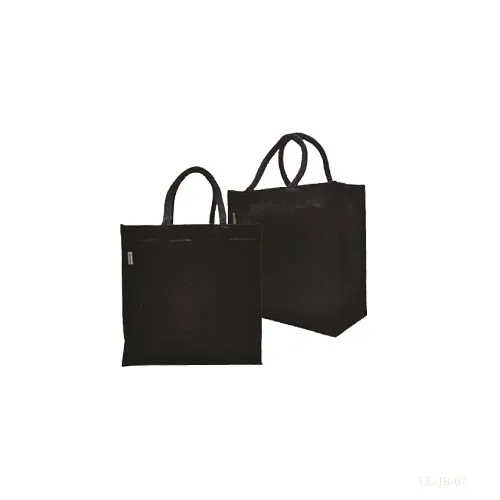 Handy Sized Jute Bag Black Color Tone