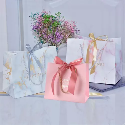 Custom print private label logo golden foil coated clothing jewelry cosmetic perfume gift wrapping paper bag for shopping