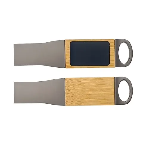 Light Up Logo Metal with Bamboo USB 32GB