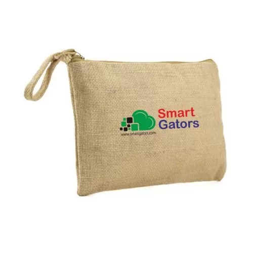 Natural Jute Zipper Pouch PCH-007-NAT