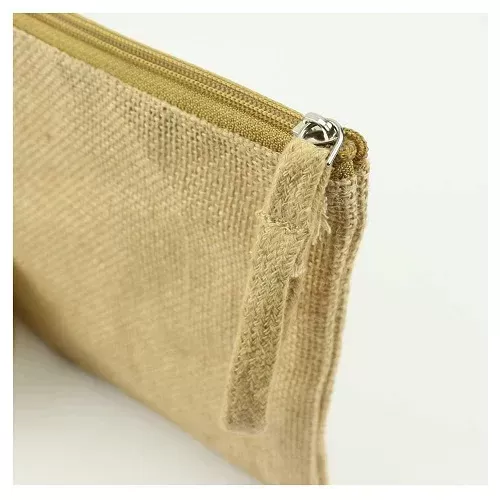 Natural Jute Zipper Pouch PCH-007-NAT